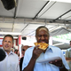Presidential hopeful Ben Carson, pictured eating a piece of pizza while touring the Iowa State Fair this year, so far as we know, has not been arrested while black while also being Ben Carson.
Justin Sullivan/Getty Images